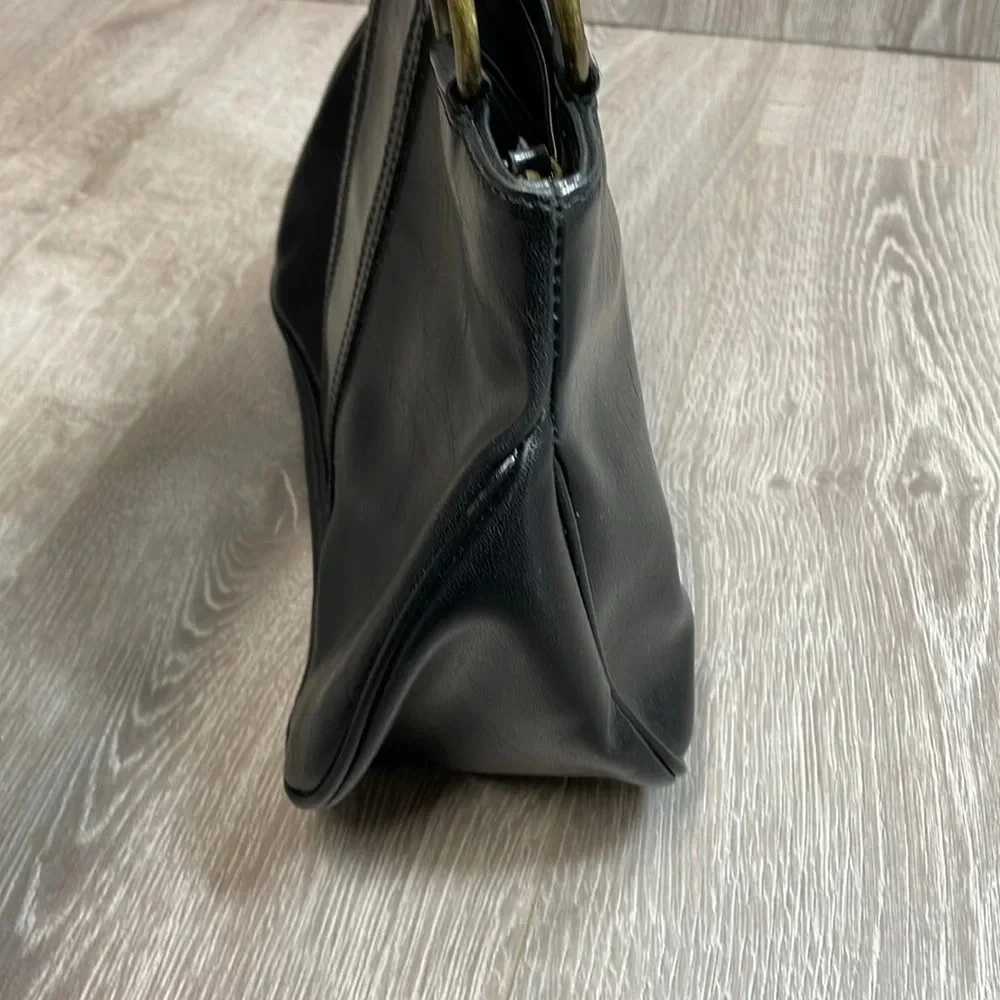 Liz Claiborne Shoulder Bag Purse Faux Leather Black